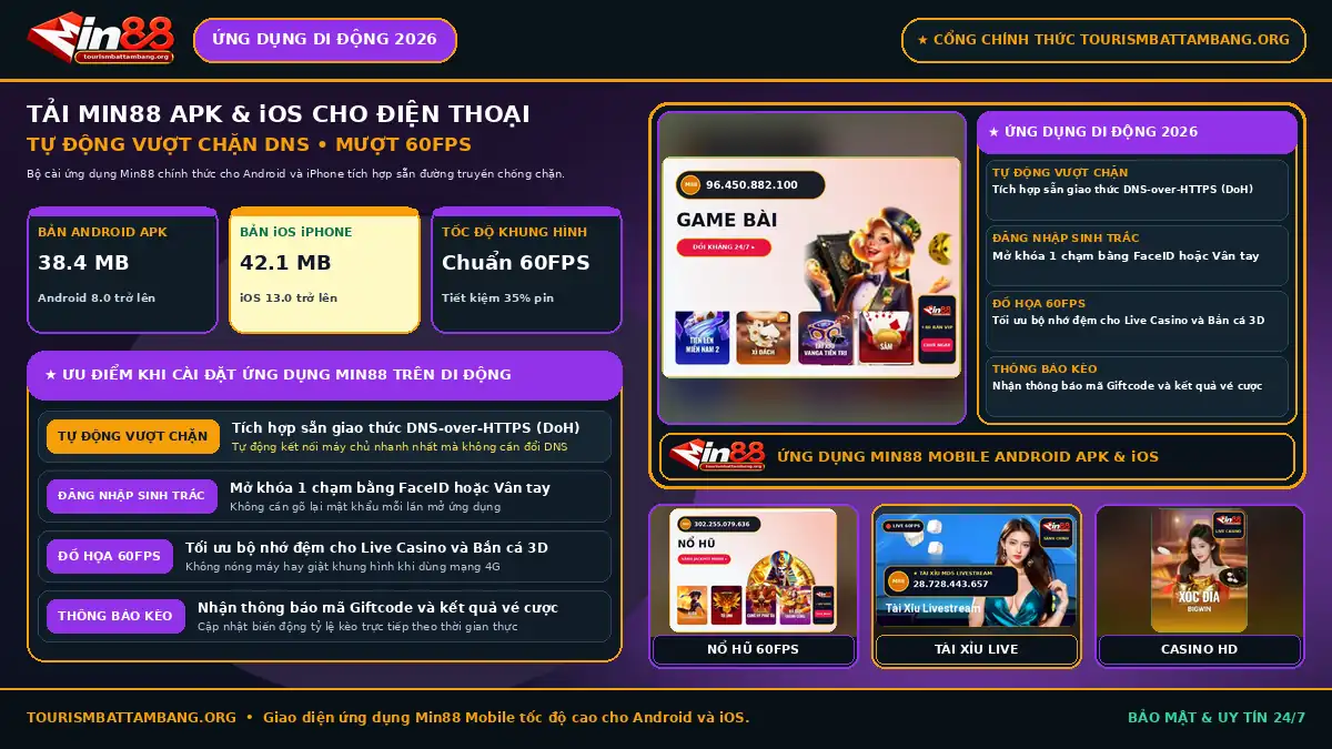 Hướng dẫn tải Min88 APK cho Android và iOS cho iPhone tự động vượt chặn tại tourismbattambang.org
